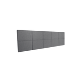 Cabeceira Estofada Queen 10 Blocos Não É Segredo Suede Liso Cinza 160x60