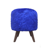 Puff Pé Palito Redondo Não É Segredo Astracan Pelúcia Azul 40x45