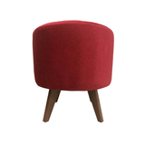 Puff Pé Palito Redondo Não É Segredo Suede Animale Vermelho 40x45