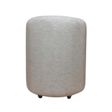 Puff Redondo Não É Segredo Linho Cru Mesclado Rodinha 40x45 Nspr11l-r