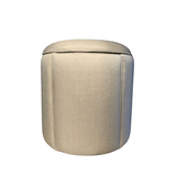 Puff Redondo Baú Não É Segredo Debrum Linho Bege 40x45 Ns0608