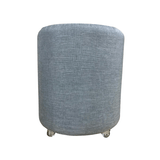 Puff Redondo Não É Segredo Linho Cinza Rodinha 40x45 Nspr02l-r