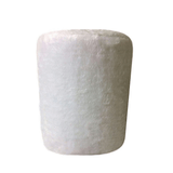 Puff Redondo Não É Segredo Astracan Pelúcia Branco Pé Fixo 40x45 Nspr07ta-f