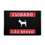 Capacho/tapete 60 X 40 Cm - Cuidado Cão Bravo, 60 X 40 Cm