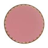Prato Raso De Porcelana Egg Rosa Matt/dourado 27cm Wolff