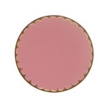Prato Raso P/sobremesa De Porcelana Egg Rosa Matt/dourado 19cm Wolff
