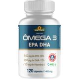 Ômega 3 1400mg Altos Níveis Epa Dha | Omega 3 + Vitamina E 120 Cápsulas Óleo De Peixe Meg 3 Sunflower