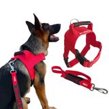 Peitoral Tático Com Guia Para Cachorro - M - Vermelho
