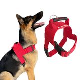 Peitoral Tático Para Cachorro - Tamanho G - Vermelho