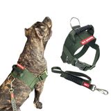Peitoral Tático Com Guia Para Cachorro - Gg - Verde-militar