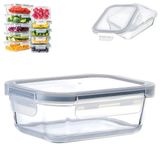 Pote Hermético De Vidro Tampa Silicone 1040ml - Design Compacto