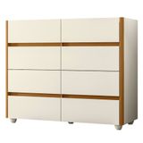 Cômoda Para Quarto 8 Gavetas 120cm Lynd A02 Off/cinamomo - Mpozenato