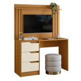 Mesa Escrivaninha 3 Gavetas Painel Tv 40 Pol Doble Off/cinamomo - Albatroz