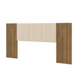 Cabeceira Casal Queen 268cm Com Led Dubai Zen Linho Bege - Vila Rica