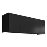 Armário De Cozinha Aéreo 118cm 4 Portas Monna Preto Z34 - Mpozenato