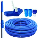 Kit Limpeza Piscina Com Aspirador + Mangueira 4m E Cabo 2m