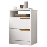 Mesa De Cabeceira 2 Gavetas Sole Flex Branco/freijó - Albatroz