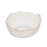 Bowl De Cristal Martelado Com Borda Dourada Taj Transparente - Wolff