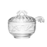 Açucareiro Lyor Em Cristal Com Colher 12 X 11,5cm