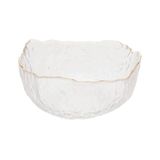 Bowl De Cristal Wolff Taj Martelado Com Borda Dourada  8x17cm