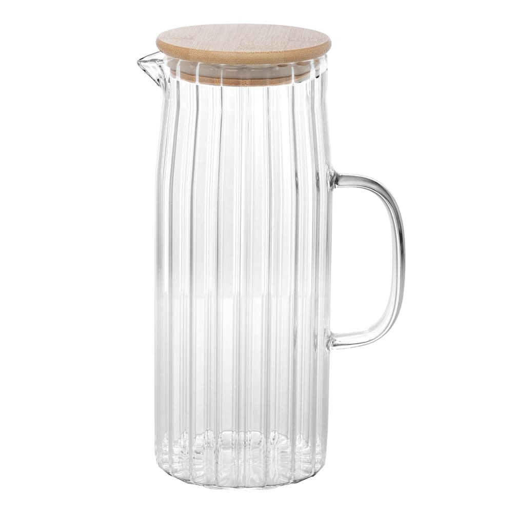 Jarra Wolff Em Vidro Borossilicato Com Tampa Bambu 1,1 Litros