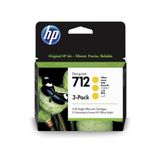 Cartucho De Tinta Hp 712 Amarelo Pluk 29ml (3 Unid) 3ed79a