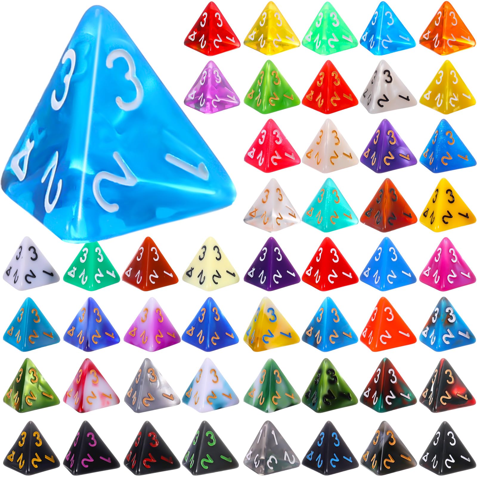 Conjunto De Dados Poliédricos Skylety 50 Peças Com Bolsa Preta