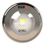 Refletor Led 15w Inox Rgb Premium Com Cabo 02 Metros Para Iluminação Piscina - Tholz