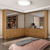 Closet Sevilha 6 Portas Casal Duplo Premium 18 Gavetas Carioca Moveis