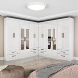 Closet Casal Duplo Lu 12 Portas Com Espelho 8 Gavetas