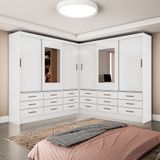 Closet Sevilha 6 Portas Casal Duplo Com Espelho 18 Gavetas Carioca Moveis