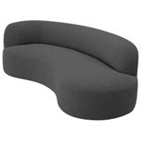 Divã Recamier Orgânico Tokyo 180cm Lado Direito Linho Amarena Móveis Cinza Escuro