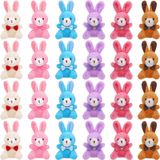 Brinquedo De Pelúcia Stuffed Bunny Rabbit De 10 Cm Com Pingente Suspenso, 24 Unidades