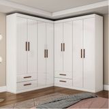 Closet Casal Duplo Lu 8 Portas 4 Gavetas