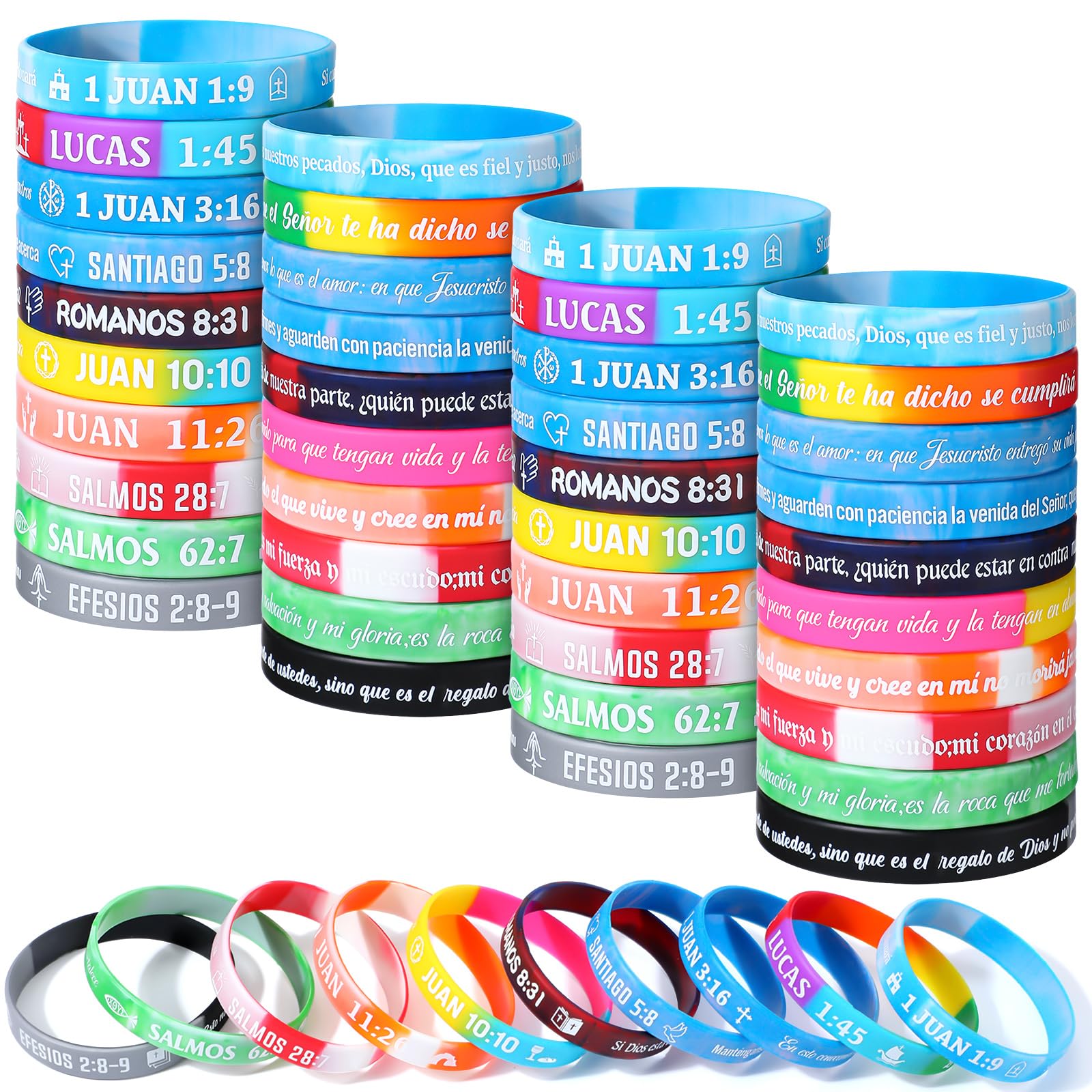 Pulseiras De Borracha Skylety Spanish Christian Bracelets X60