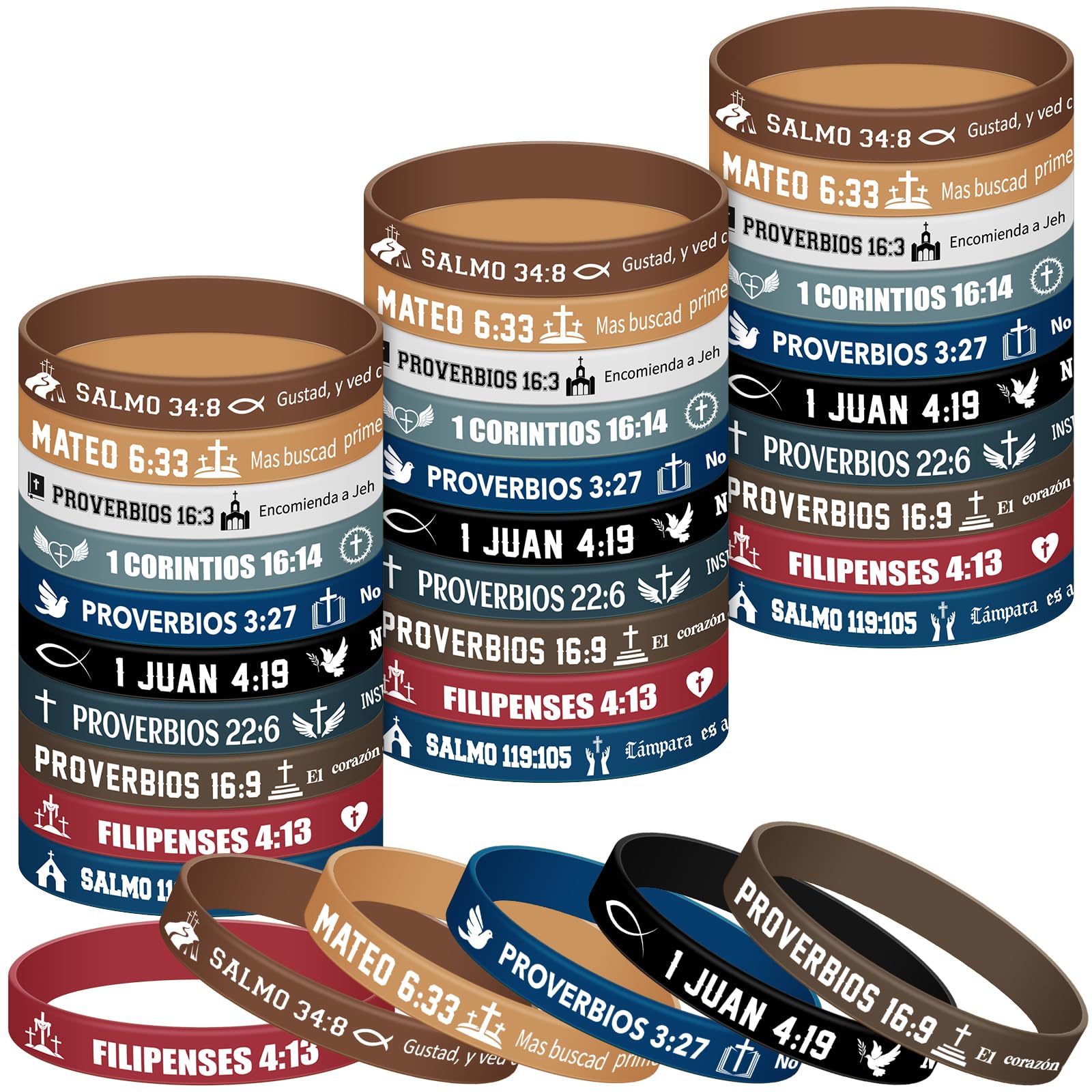 Pulseiras De Borracha Skylety Spanish Christian Bracelets X60