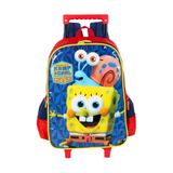 Mochila De Rodas Escolar Bob Esponja Luxo - Vermelho