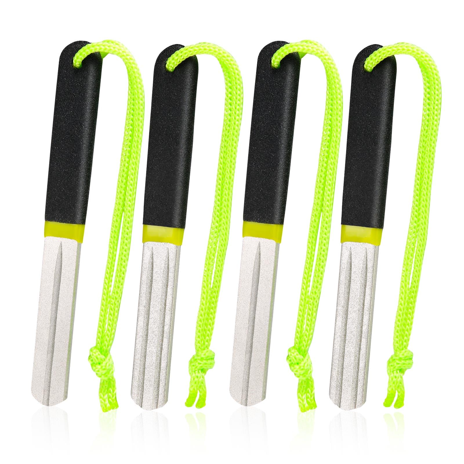 Afiador De Ganchos Skylety Diamond File Fishing, 4 Peças, Verde
