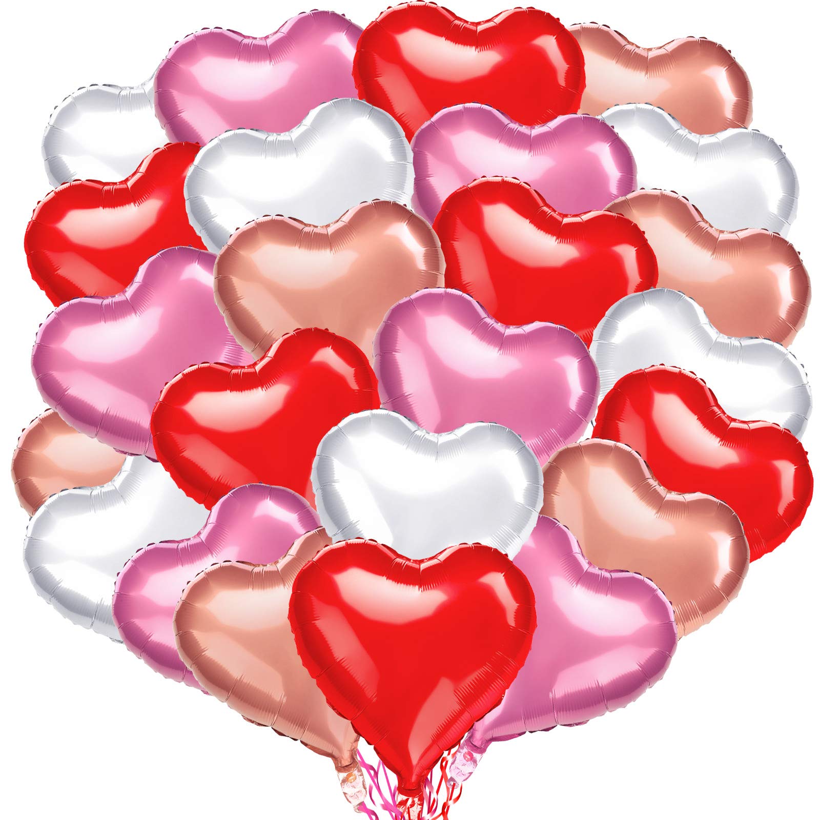 Balões Skylety Valentine's Day Heart Foil 18 Polegadas 24 Unidades