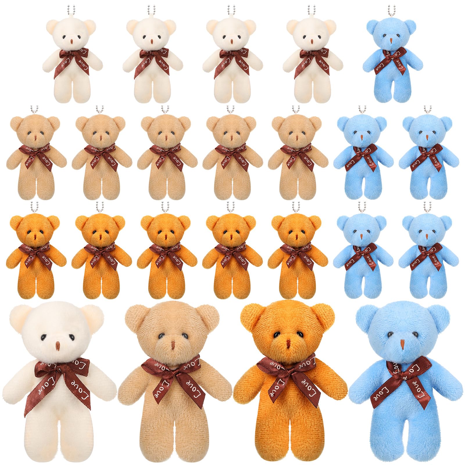 Animais De Pelúcia Skylety Mini Bears 12 Cm, 24 Unidades Para Chaveiro Diy