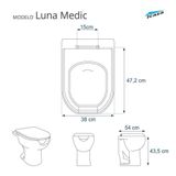 Assento Sanitario Poliester Luna Medic Branco Para Vaso Icasa