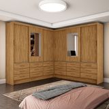 Closet Sevilha 6 Portas Casal Duplo Com Espelho 18 Gavetas Carioca Moveis