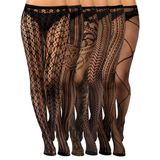 Meias De Meia-calça Skylety Fishnet Suspender Lingerie 6 Pares