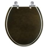 Assento Sanitário Soft Close Convencional Oval Marrom Degrade Para Vaso Ideal Standard