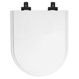 Tampa De Vaso Laqueado Com Fechamento Lento Link-lk Branco Para Louça Deca Com Ferragem Preta