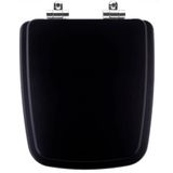 Tampa De Vaso Com Amortecedor Boss Matte Black Para Bacia Incepa 6lpf