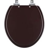Assento Sanitário Soft Close Convencional Oval Marrom Fosco Para Todos Os Fabricantes