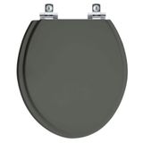 Assento Sanitário Soft Close Convencional Oval Cinza Escuro Para Vaso Hervy