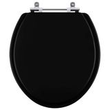 Tampa De Vaso Sanitario Poliester Iris Preto Para Bacia Mari