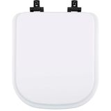 Assento Sanitário Mdf Soft Close Quadra Branco Para Vaso Deca Com Ferragem Preta